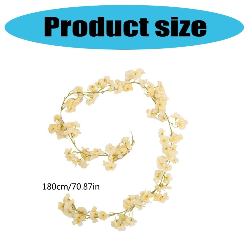 Flexible Blossom Branch Realistic Petal Texture Hanging Flower Decoration For Indoor Outdoor Event 180cm