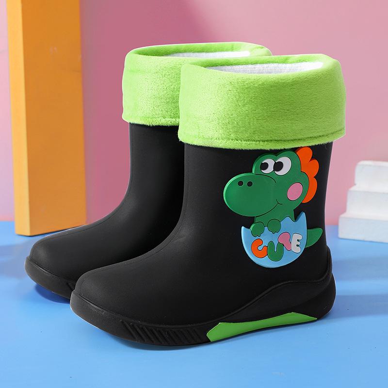 Dětské kreslené nepromokavé holínky do půl lýtka s odnímatelnou fleecovou podšívkou pro chlapce a dívky