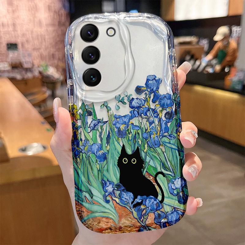 

Artistic Black Cat Case for Samsung Galaxy S25 S24 S23 S22 S21 Ultra Plus S20 FE A73 A72 A71 A56 A55 A54 5G A52 A52S 4G Cover Galaxy A51 4G