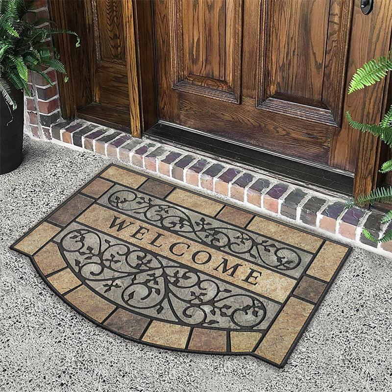 

Полукруглые придверные коврики грязеотталкивающие и простые в уходе коврики для дверей ванные коврики абсорбирующие и нескользящие коврики для пола 60 * 90cm