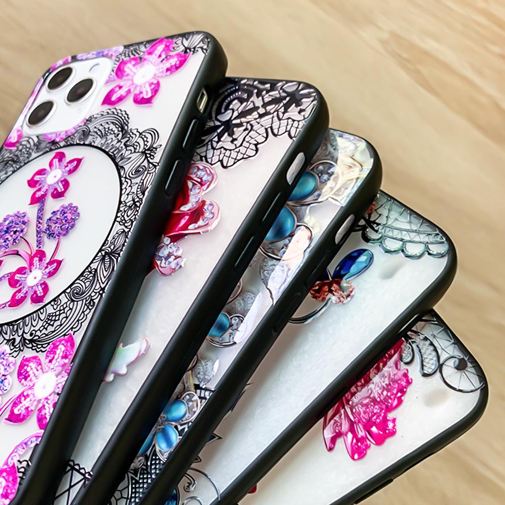 iPhone 15 Lace Painted Pattern TPU Anti-Fall Phone Case