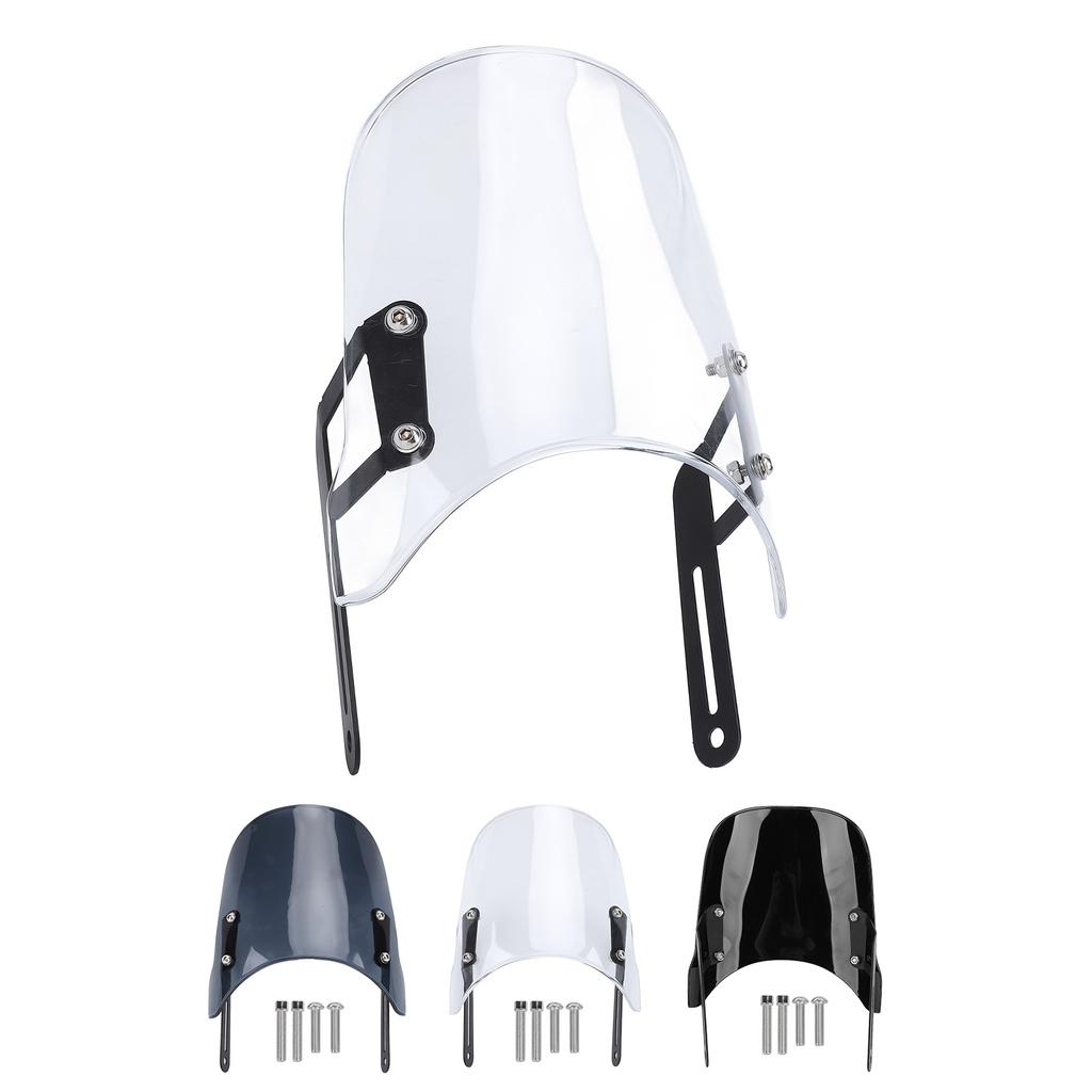 Motorcycle Front Windshield Unbreakable PMMA Panel Front Wind Deflector with Mount Bracket for Scram