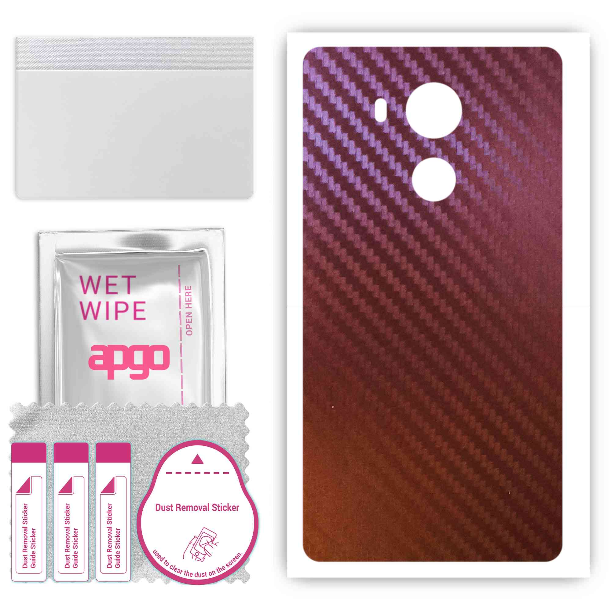 

apgo skin sticker film foil vinyl for the BACK compatible with Huawei Mate 8, scratch-resistant, easy to install - Carbon Chameleon CAKA5