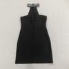 2025 Autumn/Winter European Fashion Pearl Rhinestone Halter Bandage Dress