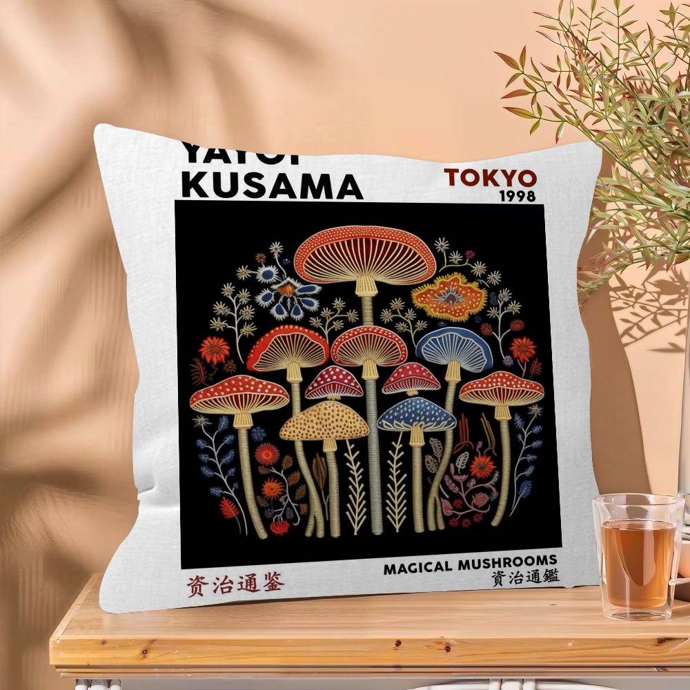 Yayoi Kusama Japanese Abstract Cushion Cover Pillowcase Upholstery Sofa Throw Pillow Home Decor Pillowcas