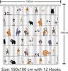 1 Pièce Rideau de Douche Salle de Bain Chat, Rideau de Douche Chat Mignon Dessin Animé, Rideau de Douche Tissu Imperméable, Décoration de Salle de Bain