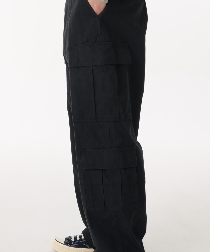 Musinsa Standard Cotton Wide Multi-Pocket Cargo Pants [Black]