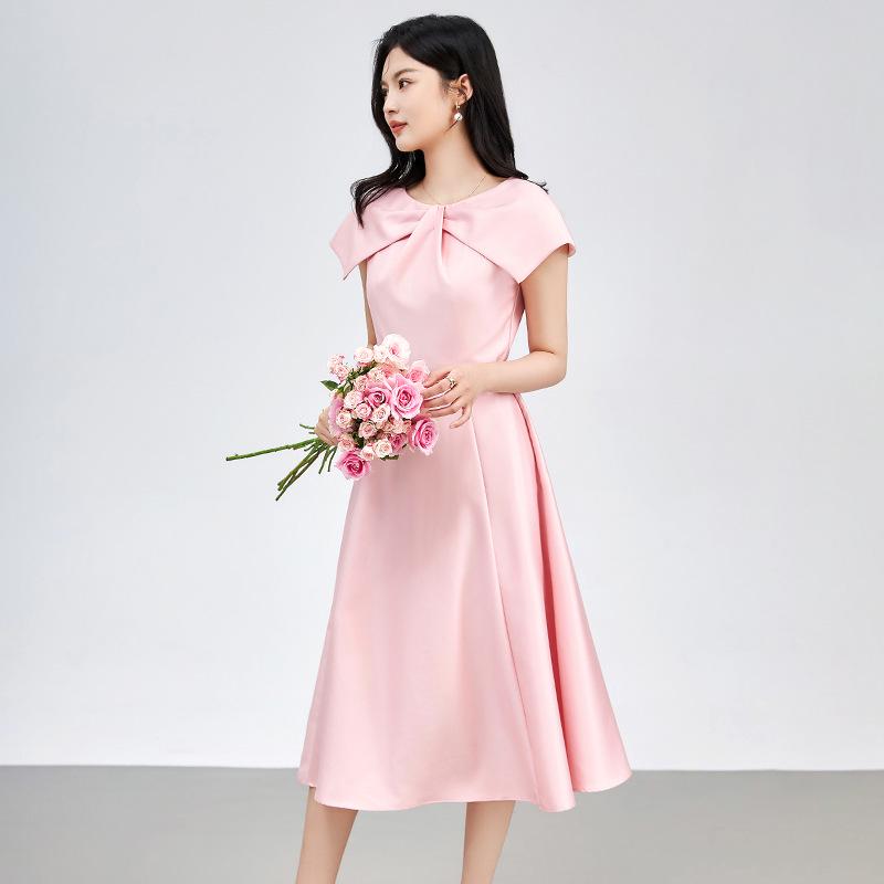 Elegant French Fashion Cape Sleeve Slim Dress