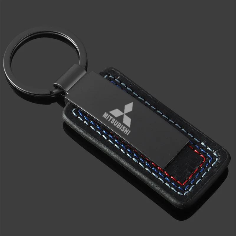 

Carbon Fiber Car Key Chains Key Ring Keyrings Buckle For Mitsubishi Ralliart ASX Galant Mirage L200 EVO Cordia Pajero Outlander