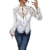 Women's Autumn Knit Lace Bell Sleeve Top