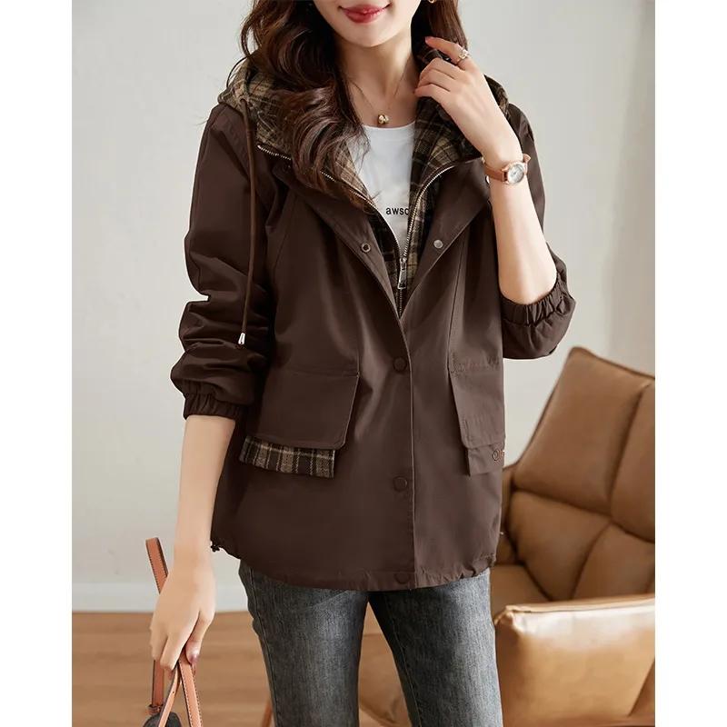 Spring and Autumn  Women's Coat Small Casual Windbreaker High-end Foreign Style Popular Explosive Top