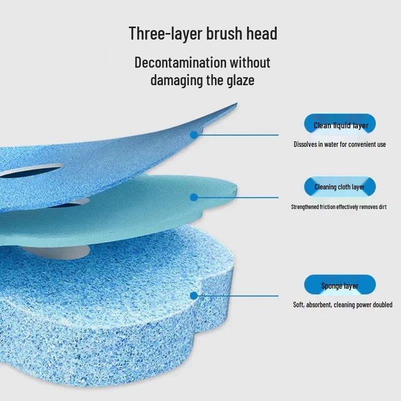 Disposable Antibacterial Toilet Brush Head - Polishing and Cleaning Tool