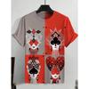 Abstraktes Zeichentrickfiguren-Muster Aufgedrucktes Rundhals-T-Shirt Sommerlich Lässig Mode Kurzärmeliges Oberteil Damenbekleidung