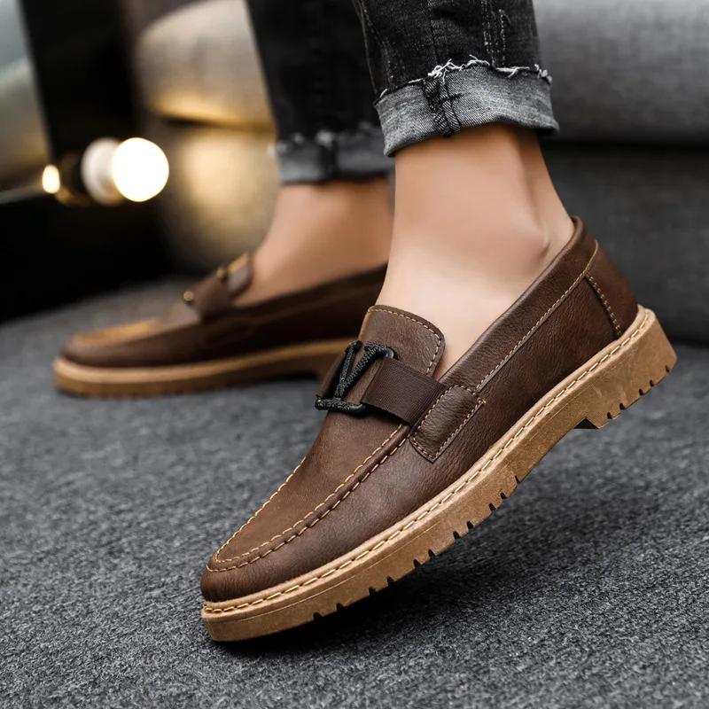 Herren Slipper Mode Handgefertigter Lederschuh Klassische Business Casual Schuhe für Herren Luxus Formeller Schuh Slipper Fahrschuhe Zapatos