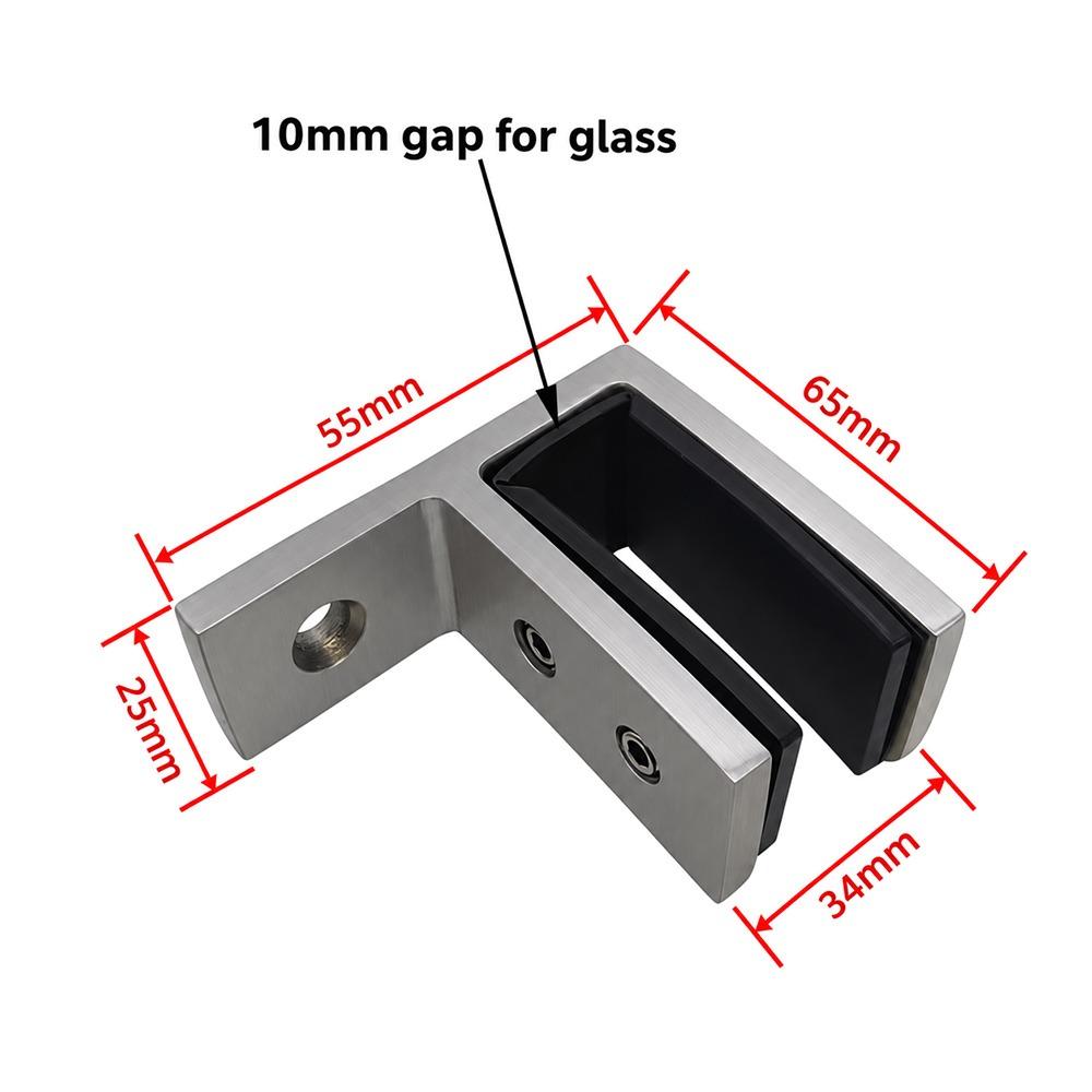 Stainless Steel Glass Clamp Clip 90 Degree Heavy Duty Glass Clip For Railing