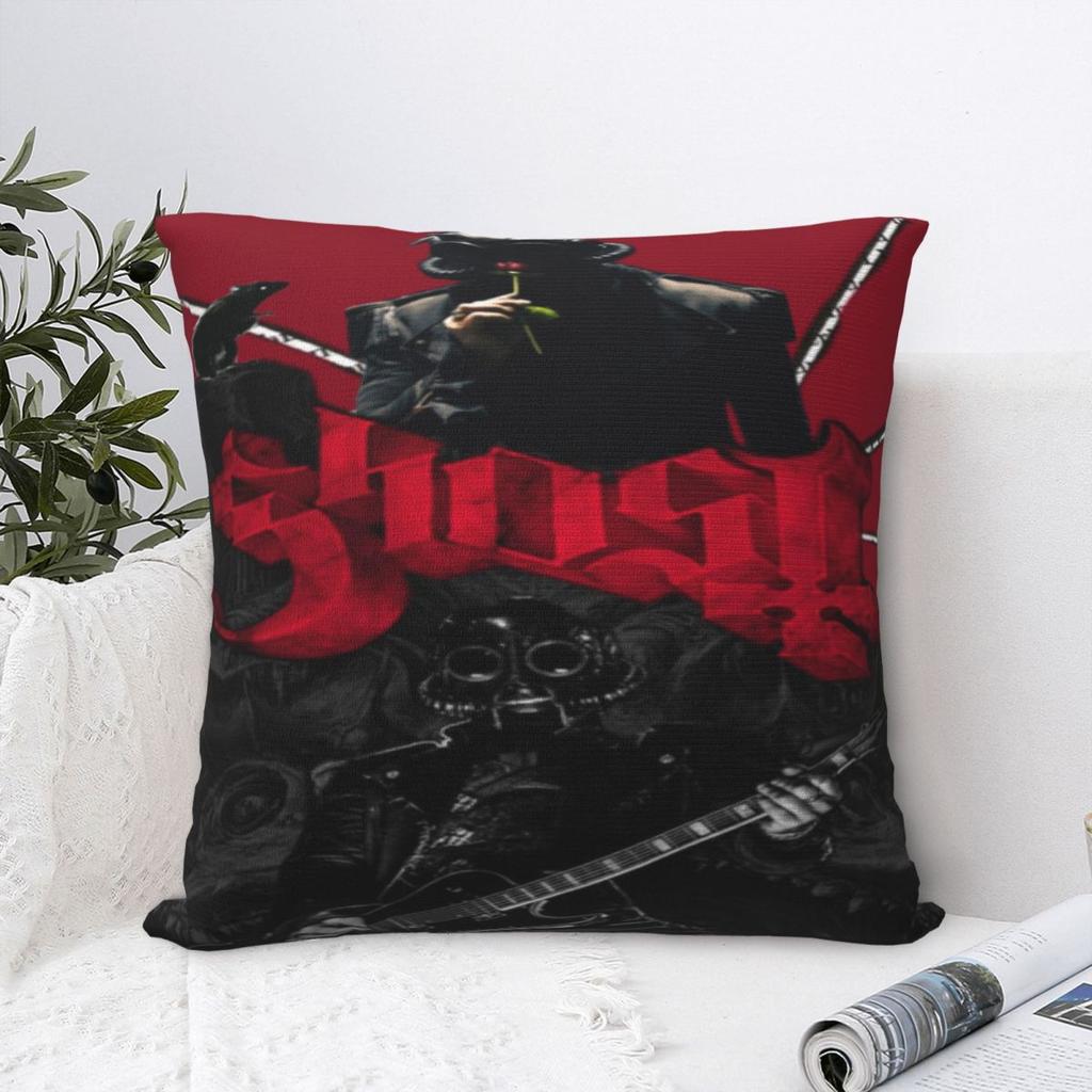 Ghost Rock Metal Band Printing Pillowcase Cushion Cover Throw Pillow Cover Soft and Sweet Home Decoration Square Multi-Size