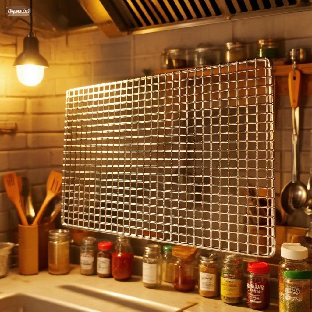 304 Stainless Steel Perforated Grill Mat for BBQ and Frying.