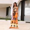 New European and American Casual Fashion Digital Printing Chest Strap Jumpsuit Women