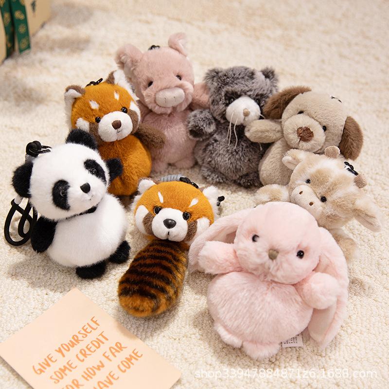 Portachiavi Raccoon Carino Peluche Panda Cervo Tema Animali dello Zoo Regalo per Bambini Animale di Peluche Morbido Sicuro Bomboniera Festa di Compleanno