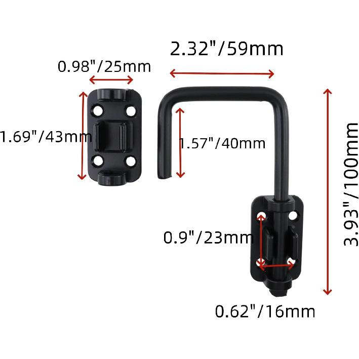 Sliding Door Loop Lock,U-Shaped Latch Hook Lock for Window Barn Garden Fence Gate Shed Garage Screen,Pack of 1