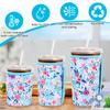 2PCS Neoprene Heat Resistant 4mm Thick Insulated Reusable Hot Coffee Cup Sleeves for Hot Coffee and Tea 16oz-32oz Cups