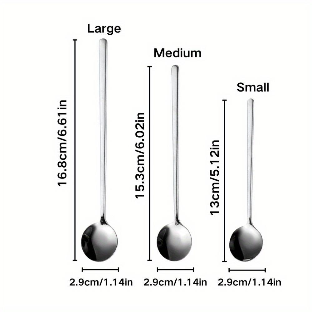 1pc 304 Stainless Steel Spoon, Household Coffee Spoon, Long Handle Stirring Spoon, Dessert Spoon, Thickened Bird's Nest Honey Spoon