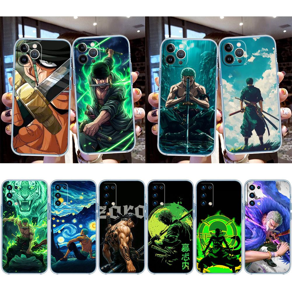 TR33 One Piece Zoro Transparent Phone Case for Motorola Moto G7 G8 G9 G84 G85 G73 G24 G15 Z2 Play Power Plus