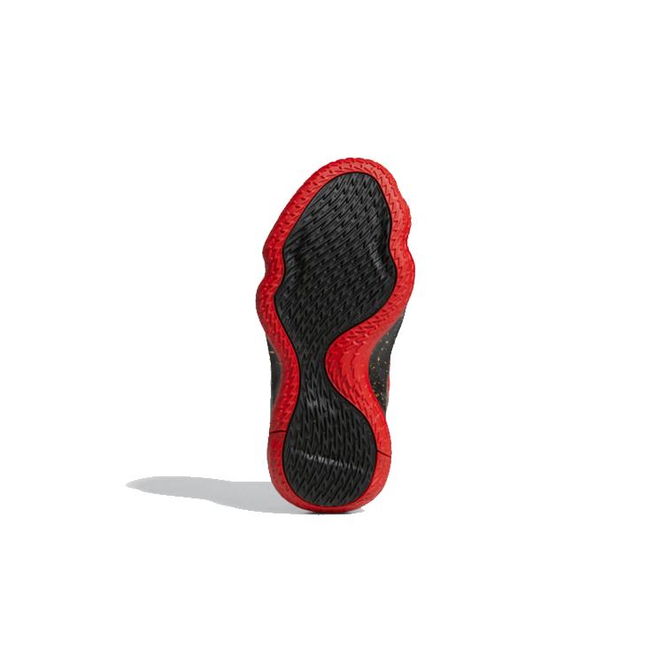 New Adidas D Lillard 7 Breathable Low Top Basketball Shoes Red Black And Gold Teenagers H01364