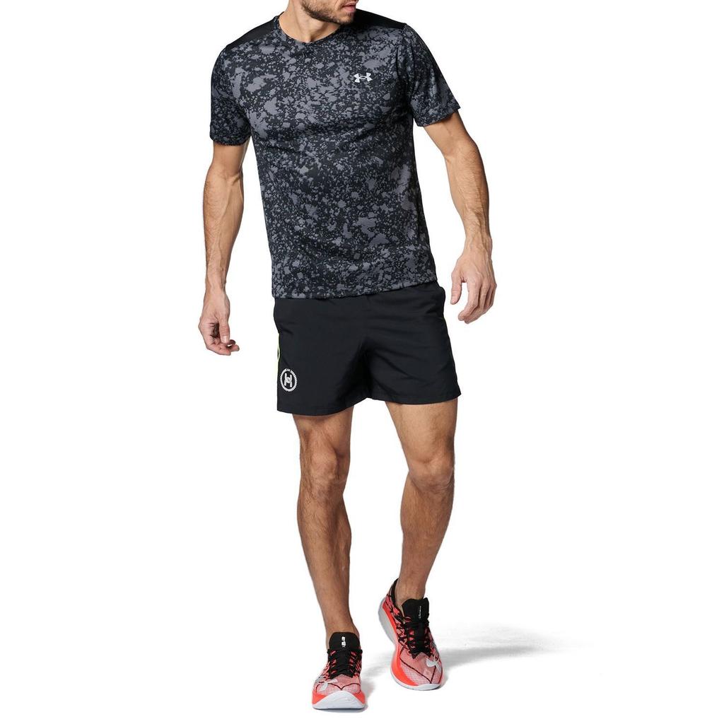 Under Armour Logo Print Design Training High-Waisted Drawstring Casual Shorts Men shorts Black 1383235-001