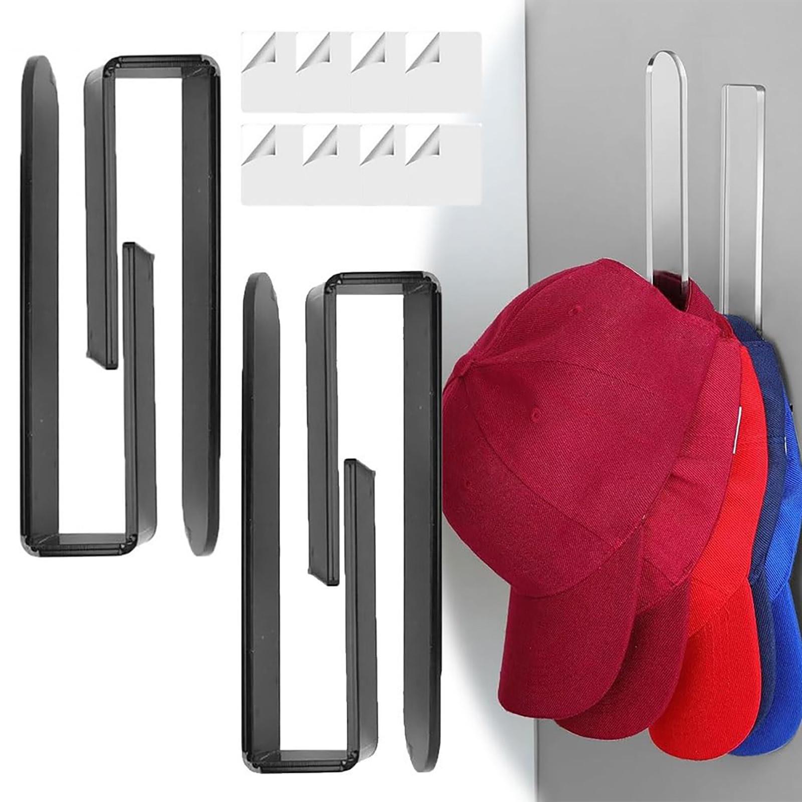 

Акриловый органайзер для шляп, акриловые крючки для шляп на стену, акриловая подставка для бейсболок на клейкой основе, прочный акриловый настенный крючок для шляп без сверления One Size чёрный