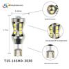 Universell LED-bilglödlampa T15/T16 för backljus och bakljus, 18-SMD 3030 Osram