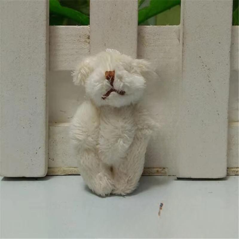 8 STÜCKE Mini Plüsch Bare Bears Spielzeug Kleine Anhänger Gitter Langhaar Joint Bär Weiche Stofftiere für Kinder 4,5 CM