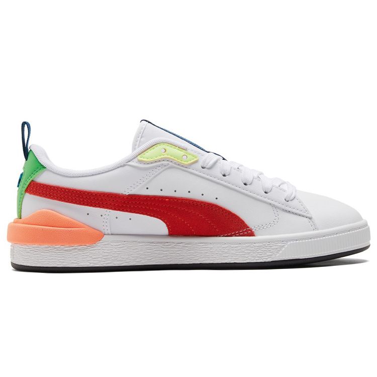 Puma Suede Bloc White Cherry Tomato Unisex Sneakers 380705-07