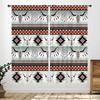Western Cow Skull Curta,Beige Southwestern Bohemian Geometric Pattern Native Aztec Longhorn Head Cowboy Farmhouse Country