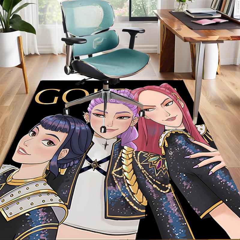 1pc KPop Demon Hunters13 Design Area Rug - Non-Slip, Soft & Cozy Floor Mat for Living Room, Bedroom, Office - Indoor/Outdoor Decorative Carpet