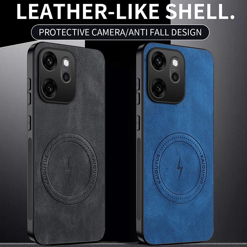 For OPPO Reno 14 Luxury Magnetic Wireless Charge Case For OPPO Reno 14 Pro Shockproof Matte Leather Back Cover Reno 14 F Shell