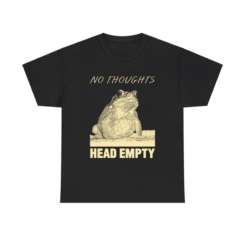 No Thoughts Frog Printed TShirt Unique Frog Slogan Casual Fashion Oneck Streetwear Shortsleev Tops Tee Spring Summer Clothes