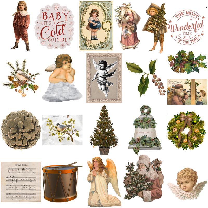 Romantic Christmas 50 Large Waterproof Stickers for Journals, Suitcases, Phones, and Tablets