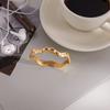 Uworld Classic Wavy Curve Bracelet With White Round Zircon Waterproof Jewelry Women 18K PVD Plated Stainless Steel Bracelets