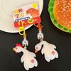 Cartoon Roast Duck Keyring Funny Roast Chicken Keychain  Bag Hanging