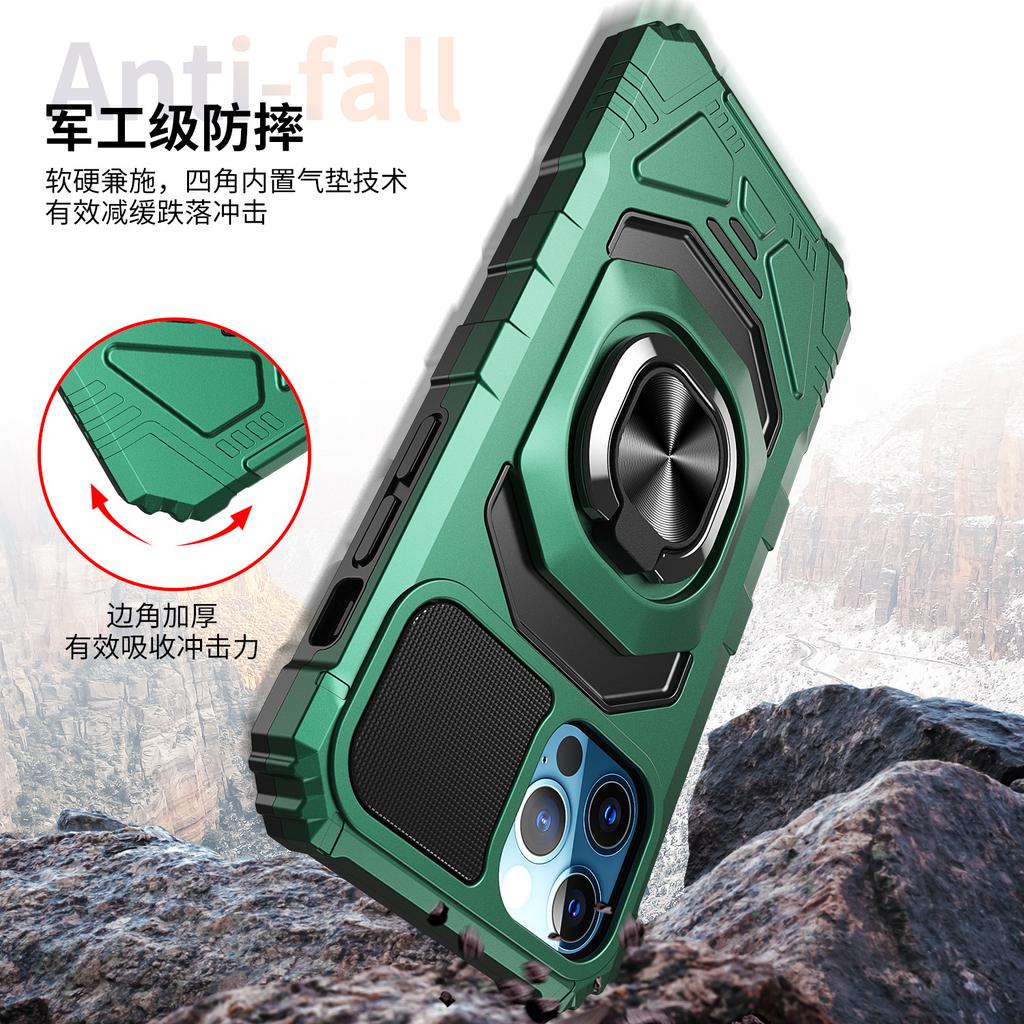 Applicable To Iphone15pro Alliance Armor Series Mobile Phone Case Wholesale Military Anti-drop Ring Bracket Case