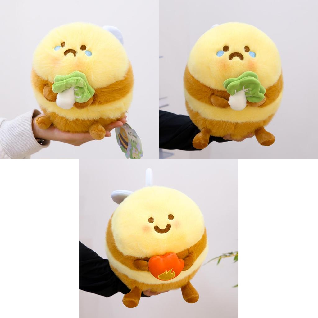 Cute Creative Bee Plush Toy Soft Pp Cotton Stuffed Animal Doll For Kids 20cm