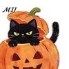 Halloween Wooden Table Decorations Ghost And Pumpkin Black Cat Ornaments, Retro Solid Wood Seasonal Accents Cartoon Tabletop Centerpiece for