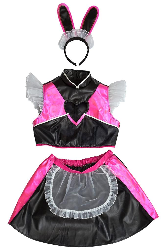 Clearstone Neo Bunny Cosplay Halloween Heart Cut Maid Black Women's