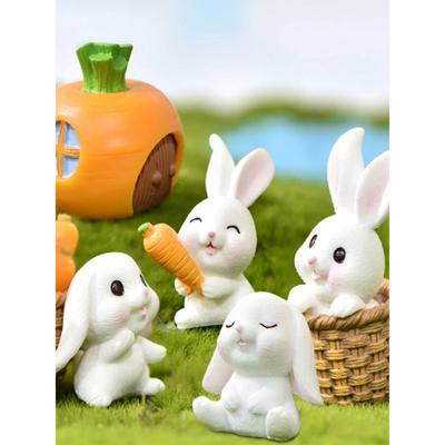 4 TK-Miniatuurne Küüliku Mudel Mini Jänese Figuur Laua Aia Maastiku Kaunistus Vaik Käsitöö Lihavõtted Armas Kodu Kontori Sisekujundus Supp