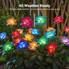 6 Pack Solar Lights Outdoor Garden Decor, 7 Color Changing Waterproof Flowers, 30 Bigger Realistic Roses for Patio Yard Garden D