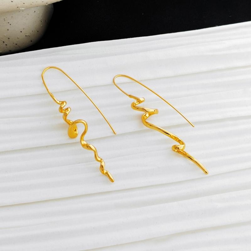 Abstrakcyjne Kolczyki Solidne Mosiężne Kolczyki Trójwymiarowe Wzory Wygodne dla Modnych Kobiet Panie Odzież Codzienna