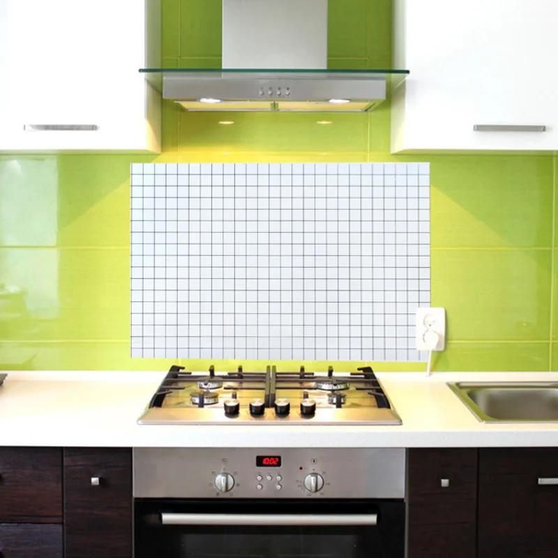 70*45cm Kitchen Bathroom Lattice Pattern Self-adhesive Wallpaper Film Sticker Wall Decoration Kitchen Room Wall Sticker