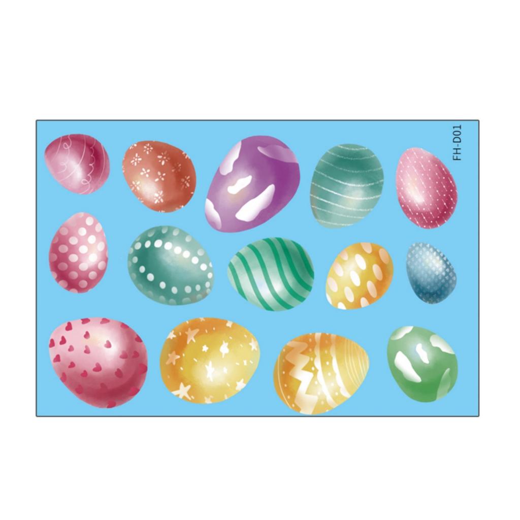 Window Sticker Egg Design Removable Door Sticker Wall Decoration Happy Easter Easter Bunny Sticker For Kids' Room Decor Easter