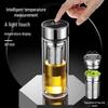 QYJ-9030 Temperature Display Double-Layer Glass Business Tea Cup